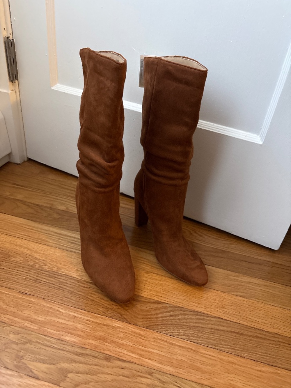 Banana Republic Vegan Leather Slouchy Boot, Brown Suede, Sz 8, NWOB